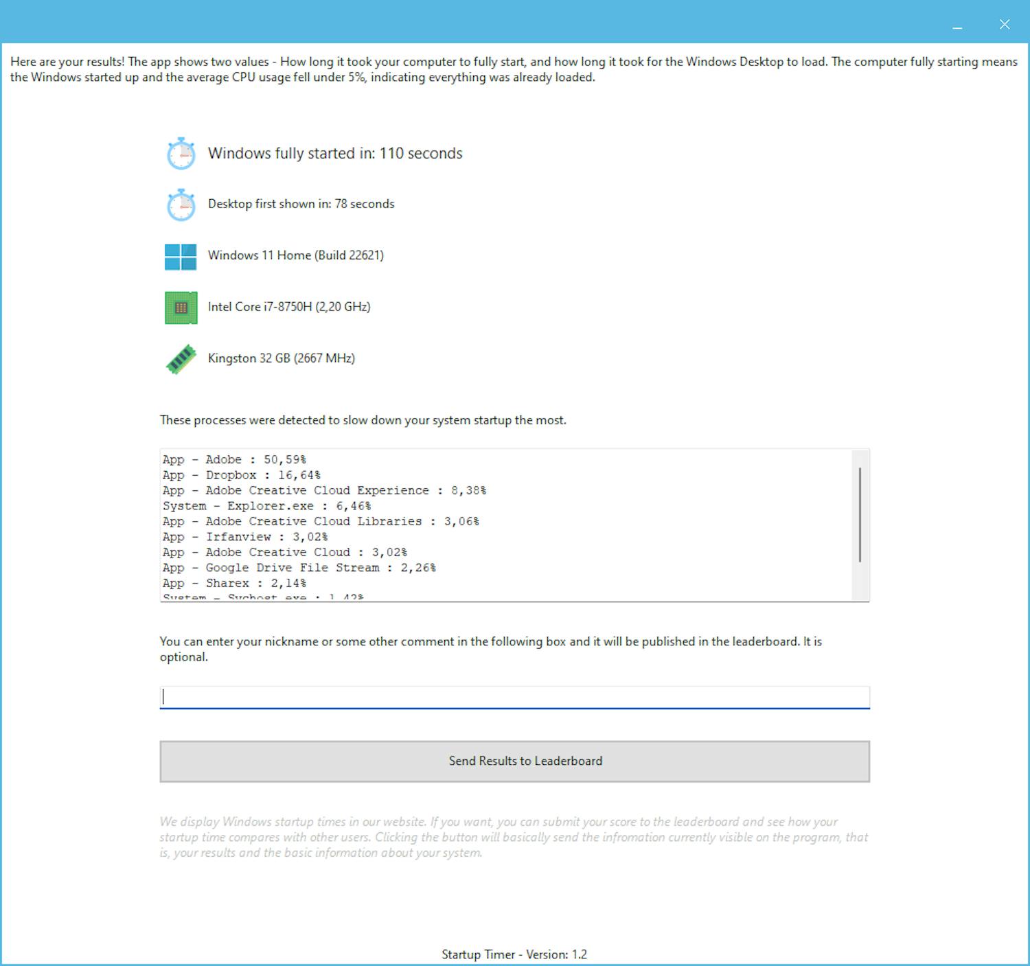 Trin 2: De skyldige programmer: Startup Timer afslører nu, hvilke programmer på din pc, der i særlig grad forsinker opstarten af Windows.